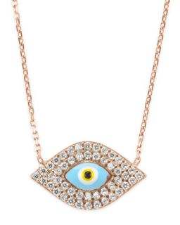 Evil Eye Necklace, Rose Gold   