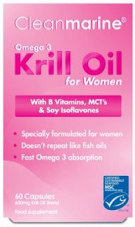 Cleanmarine Krill Oil for Women 600mg Capsules x60   Free Delivery 