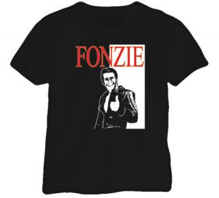 Fonzie Happy Days Cool Retro Fonz NEW Fun Black T Shirt
