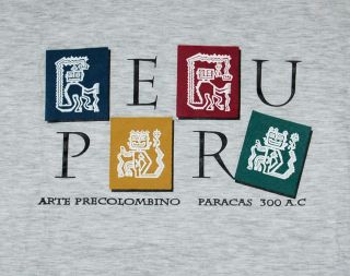 Peru Art Peruvian Designs Arte Precolombino Paracas 300 A.C. Gray T 