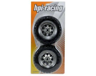 HPI Pre Mounted Super Mudders Tire w/Ringz Wheel (Chrome) (2) [HPI4726 