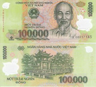   Dong POLYMER Banknote World Money Asia Bill p122 Ho Chi Minh 2008