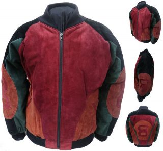 Mens MA1 8 Ball Classic Retro Vintage Style Bomber Suede Leather 
