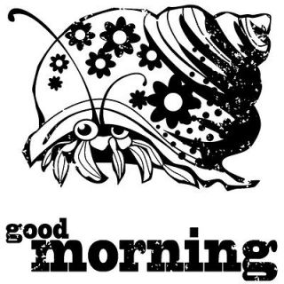 Inkadinkado HERMIT CRABs Good morning CLEAR ACRYLIC RUBBER STAMPs 