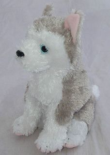 Plush Gray/White Husky Alaskan Malamute Beanbag Dog 6