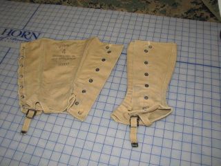 US military leggings gregory and read co. USA MADE canvas authentic GI 