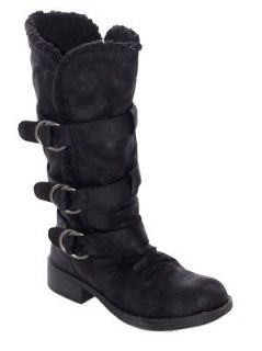 Roxy Fargo Micro Suede Faux Fur Black Size 8.5 Winter Boots