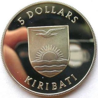 Kiribati 1982 Royal Visit 5 Dollars Silver Coin,Proof