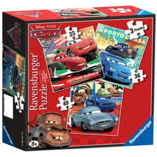 Set of 3 Disney Pixar Cars 2 jigsaw puzzles with 25, 36 and 49 pieces 