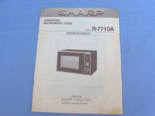 Sharp Carousel Microwave Operation Manual Model R 7710A Collectible