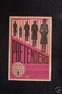 Pretenders Iggy Pop 1987 tour poster Oakland Kaiser