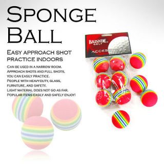   Swing Training Indoor Practice Aids Sponge Ball   6pcs Rainbow Colors