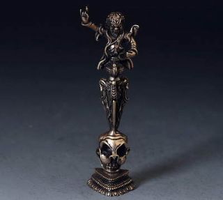 Copper Guru Grakpo Phurba Chu Skull stand /Tibet Dagger