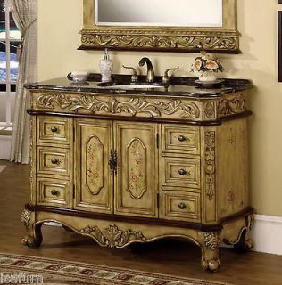 48 Single Sink Bathroom Vanity Cabinet with Marble Top #8248 PNF