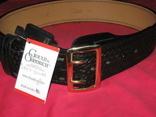 Gould and Goodrich Leather Duty Belt Size 32 F/LB59 32WBR Basketweave 