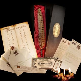 Harry potter Style / Hogwarts Real Feather Quill Pen and Acceptance 