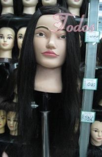 100% Real Human Hair 18 Long Hairdressing Mannequin Student Training 