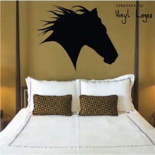LARGE HORSE HEAD ART BEDROOM MURAL STENCIL WALL STICKER TRANSFER VINYL 