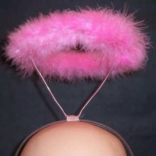 Angel Pink Marabou Feather Halo Halos Halloween Costume Headband 