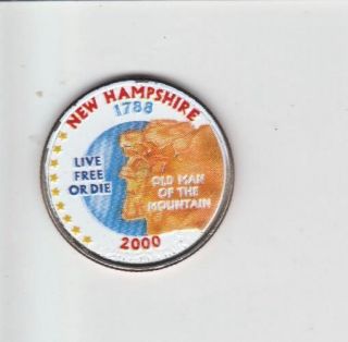 2000 UNITED STATES OF AMERICA PAINTED STATE QUARTERS   NEW HAMPSHIRE