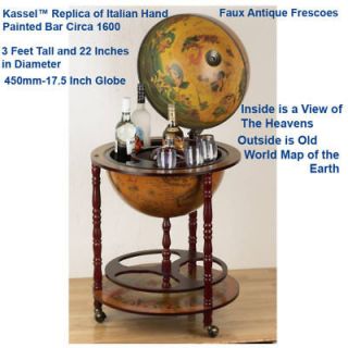 Wine and Drink Globe Kassel™ Replica of Italian Hand Painted Bar 