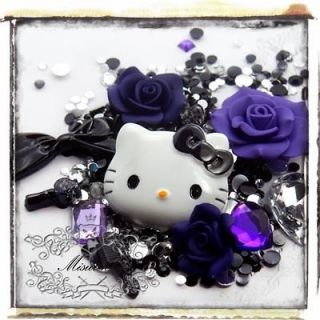 Purple Hello Kitty Bling Case DIY Kit w Hard Skin Cover Verizon HTC 