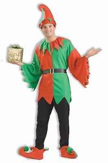 jester adult tunic elf costume red green christmas unisex men women 