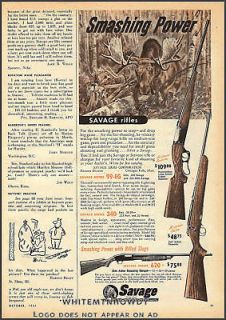 Newly listed 1954 SAVAGE 99 EG & 340 RIFLE~Stevens 620 SHOTGUN AD