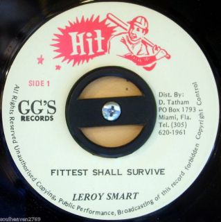 Reggae 45 Roots Rockers LEROY SMART   Fittest Shall Survive   HIT 