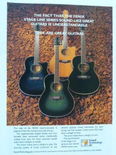 vintage magazine advert 1992 FENIX guitars , SOUND TECHNOLOGY PLC
