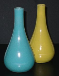 PAIR HOGANAS KERAMIK Bud Vases Swedish Sweden Studio Pottery Bud Vases