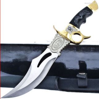 Black Widow Bowie Knife Fantasy Combat Gold Finished Finger Guard Oth