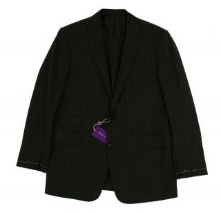 Ralph Lauren Purple Label Black Wool Suit 44 L New $4995