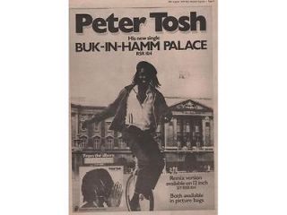 PETER TOSH BUK IN HAMM PALACE 1979 POSTER SIZE ADVERT