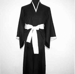 Bleach Shinigami Kimono black White Cosplay Costum Appointed Size 