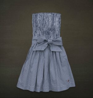 NWT Hollister by Abercrombie Womens Moor Park Navy Blue Checkered 