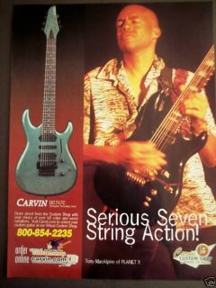 2001 Tony MacAlpine CARVIN DC747C GUITAR Music Ad