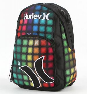 Hurley Neon Dots Black/Multi Backpack Bookbag Pencil Case New NWT