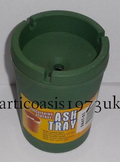 LARGE Green Pot Style Extinguishing Fireproof Butt Bucket Ashtray 