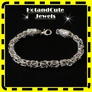 50%off Hallmarked Silver 925 Bali Cable Chain Bracelet  
