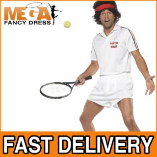 80s Tennis Player Fancy Dress John McEnroe Sports Uniform 1980s Mens 