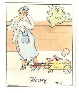1935 J Wix Sons Kensitas Cigarette Hi Grade Card Henry Dog Pulling 