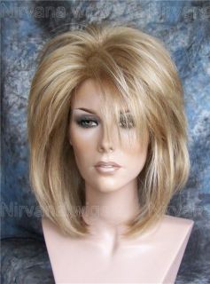 Golden Blonde w Highlights Tina Turner Style Layered wig/wigs