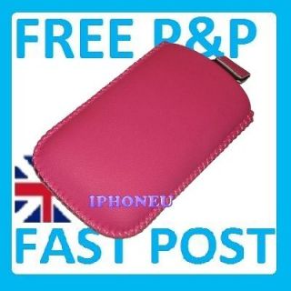 PINK LEATHER POUCH PHONE CASE FOR Doro PhoneEasy 410