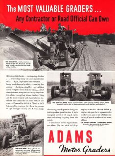 1939 JD Adams Co Indianapolis IN Ad: Adams Heavy Duty Motor Graders