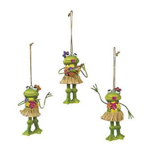 Hula Resin Frog Christmas Ornaments Decoration / Free Sh