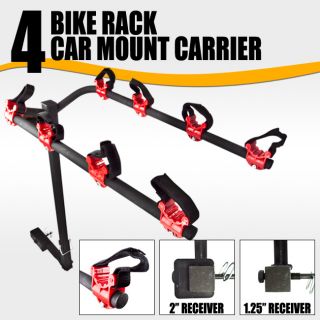 New 4 Bicycle Bike Rack Hitch Mount Carrier Car Truck SUV Swing Away 