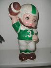 Vintage Football Player Piggy Bank Kansas City Chief Colors 