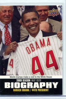 2010 BARACK OBAMA 44th President Upper Deck Biography Special Insert 