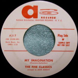 THE FIVE CLASSICS MY IMAGINATION AND COME ON BABY PROMO ON A RECORDS 